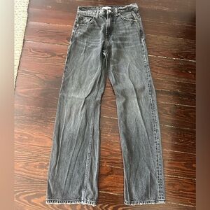 Zara gray / black high waisted wide leg jeans